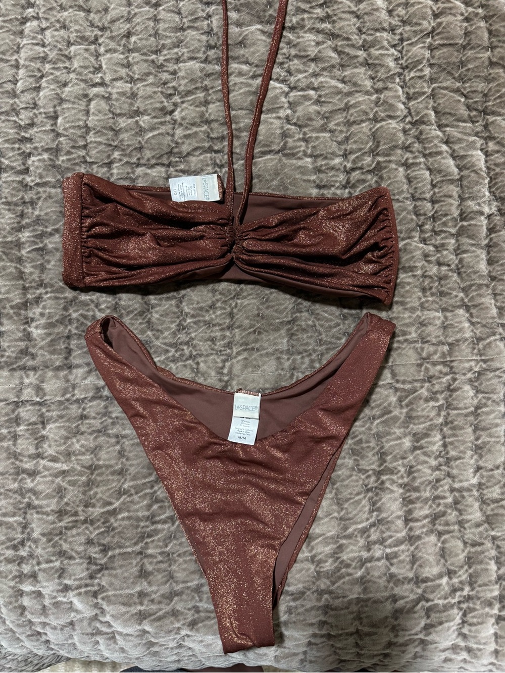 Shimmery Chocolate Brown Bikini Set